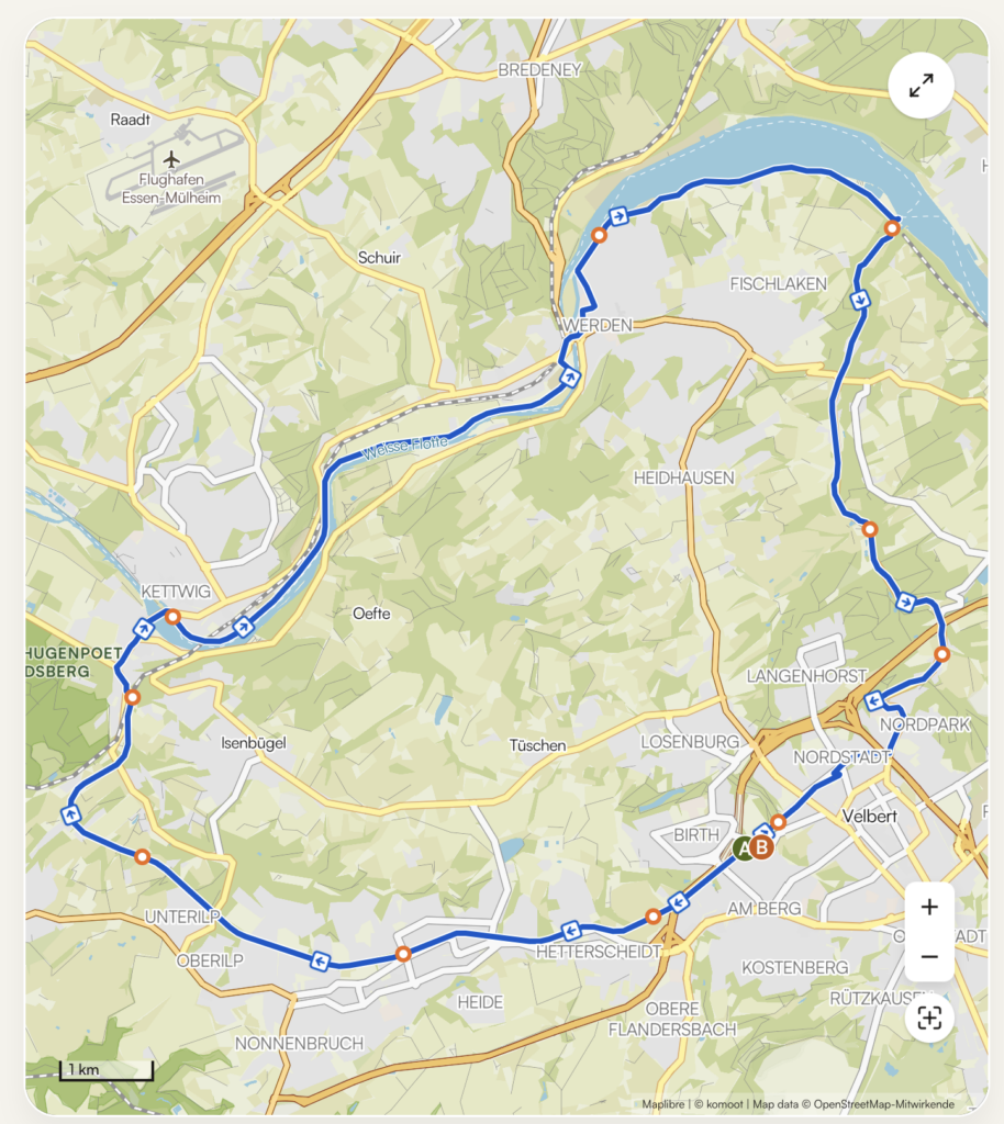 Komoot Kartenausschnitt